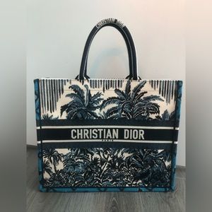 Authentic Christian Dior Large Dior Palms Book Tote